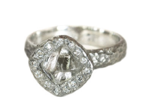 rough diamond halo ring