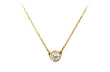 Gold necklace with a diamond solitaire made in Canada