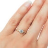 organic solitaire diamond ring on hand