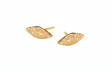 Organic leaf stud earrings