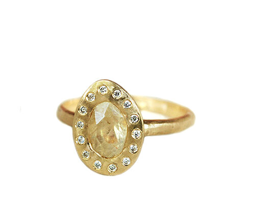 Organic sapphire engagement ring, Toronto Canada