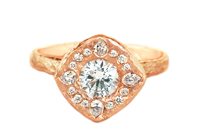 Rose gold, Canadian diamond, engagement ring