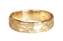 Mens Wedding band with organic texture,