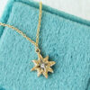 Dainty gold star with diamond necklace