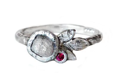 custom rough diamond engagement ring