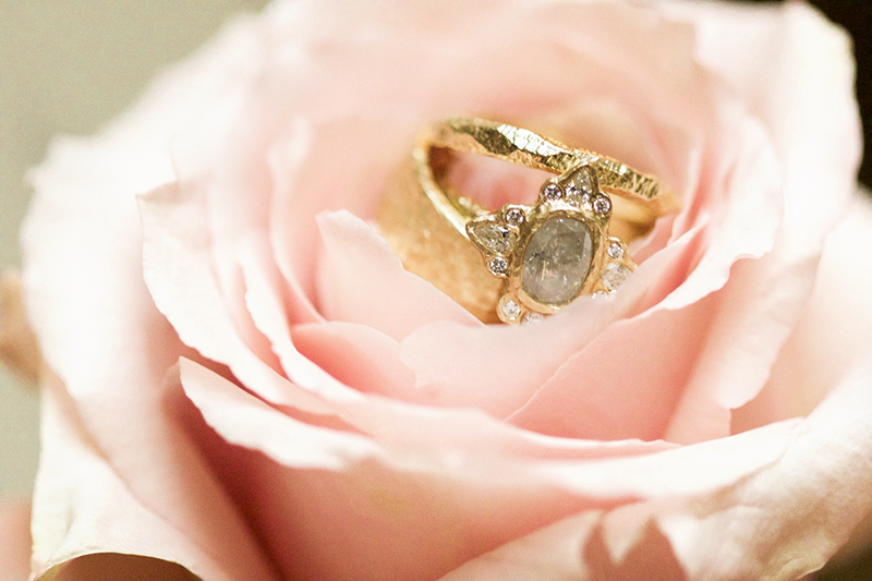 Alternative Wedding Band and Engagement Ring