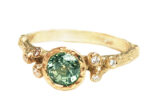 Green sapphire alternative engagement ring