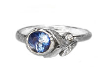Blue Sapphire Leaves Ring