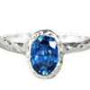 oval blue sapphire solitaire gold ring for engagement