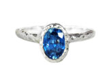 oval blue sapphire solitaire gold ring for engagement