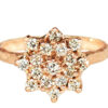 rose gold octagon ring with diamonds