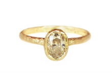 oval champagne diamond alternative engagement ring