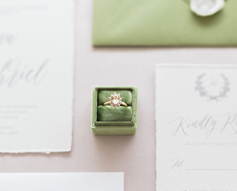 peach sapphire vintage rosetta engagement ring, made in Toronto