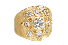 Custom Mandala ring with diamonds