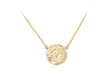 Gold Crescent Moon necklace with diamonds, made in Toronto, Canada