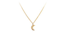 small moon necklace in gold