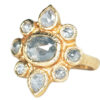 raw diamond goddess ring with hammered gold, made in Canada