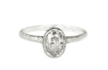 oval diamond white gold ring
