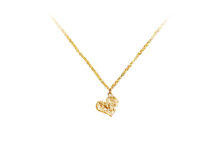 textured gold little heart pendant charm