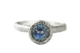 Light blue sapphire ring in white gold