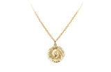 hammered gold necklace wave charm, made in Toronto