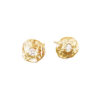 Hammered gold earring studs with diamonds, made in Canada