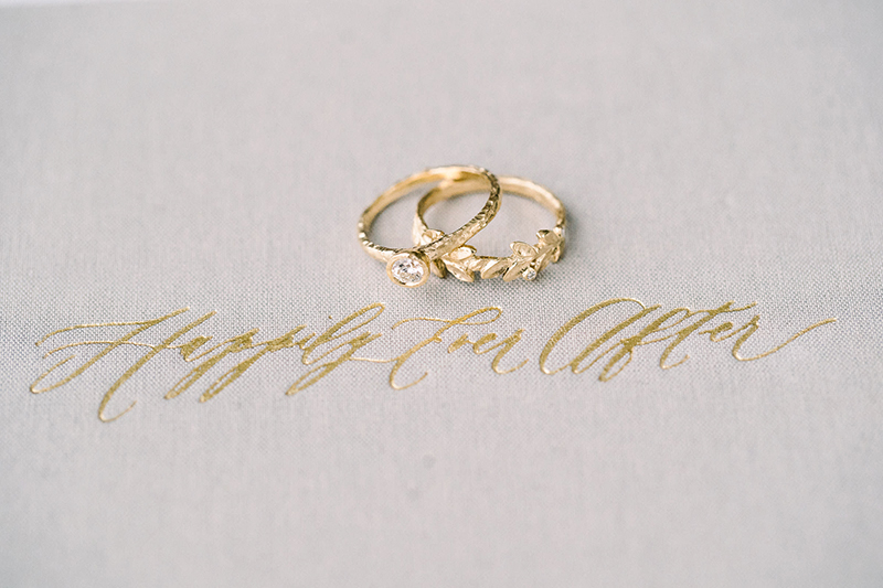 gold leaf wedding band, nontraditional hammered gold ring with diamond, made in Canada