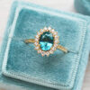 tourmaline and diamonds vintage rosetta ring