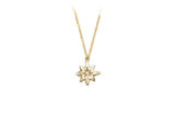 Hammered gold necklace with a little star charm and an accent diamond