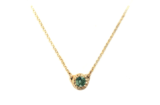 green sapphire necklace hammered gold made in Canada
