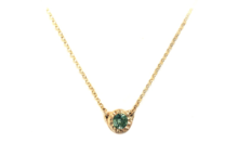 green sapphire necklace hammered gold made in Canada