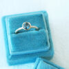 hammered gold ring with teal sapphire and diamonds, alternative engagement ring