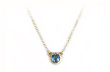 Blue sapphire dainty gold necklace