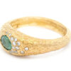 Hammered gold mermaid ring with tourmaline and diamonds