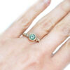 Rustic green sapphire and diamonds ring