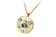family constellation medallion with gemstones, topaz and diamonds