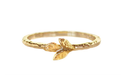 Nature inspired gold leaf band
