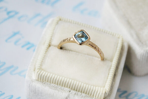 Birthstone aquamarine delicate ring