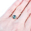 Australian sapphire ring with golden leaf prongs