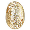 Hammered gold oval statement ring for right hand