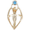 priestess gold ring with aquamarine, moon goddess talisman
