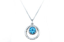 Blue topaz white gold necklace