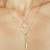 Gold serpent necklace, mandala necklace, Light goddess necklace on a neck