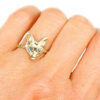 golden fox spirit talisman ring with blue sapphire eyes, on hand
