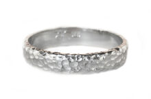 hammered gold textured wedding band, 4mm wide