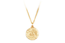 hammered gold disk necklace medallion