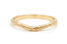 curved gold wedding band, alternative contour wedding band