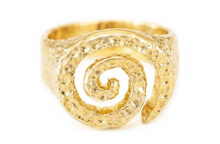 Spiral gold signet ring